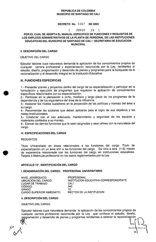 Decreto 0267 2003 manualfuncionesadministrativos
