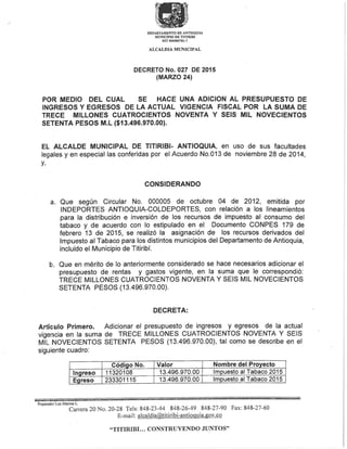 Decreto 027 2015