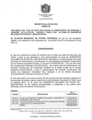Decreto 032 2015