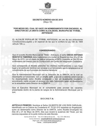 Decreto 039 2015