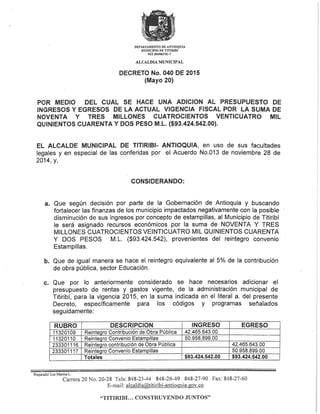 Decreto 040 2015