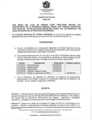 Decreto 041 2015