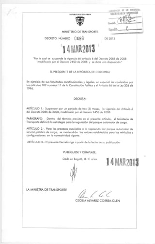 Decreto 0486 2013