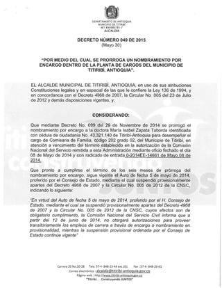 Decreto 049 2015