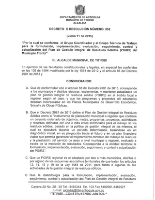 Decreto 052 2015