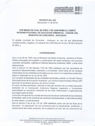 Decreto 078 de nov 11 de 2014 
