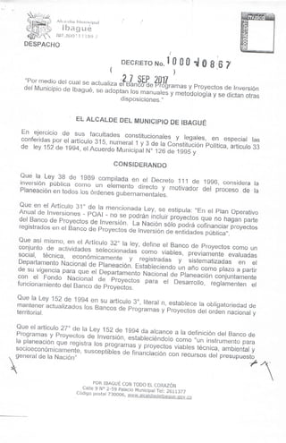 Decreto 0867 del 27 de septiembre de 2017