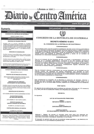Decreto 10-2012, Ley de Actualización Tributaria