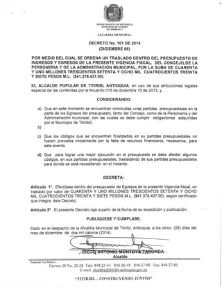 Decreto 101 2014