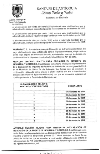 Decreto 232 calendario tributario