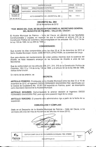 Decreto 264 2012 11 26 alcalde encargado