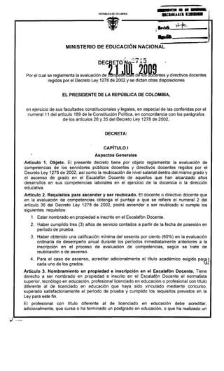 REPÚBUCADE OOLOMBIA
•
I~"" 1-
nCIIUltlK 10••••
- •.-
MINISTERIO DE EDUCACiÓN NACIONAL
," r,..,.!
DEC~E'¡O ~iI¿ I .1. 5 ..
...