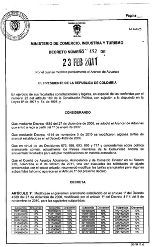 Decreto 492 de 2011