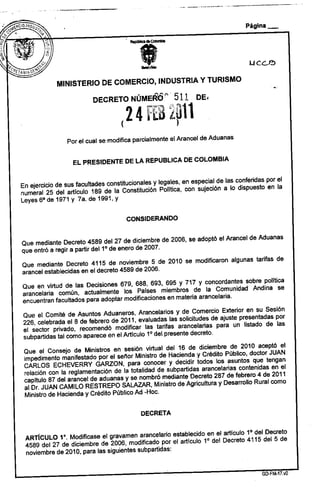 Decreto 511 de 2011