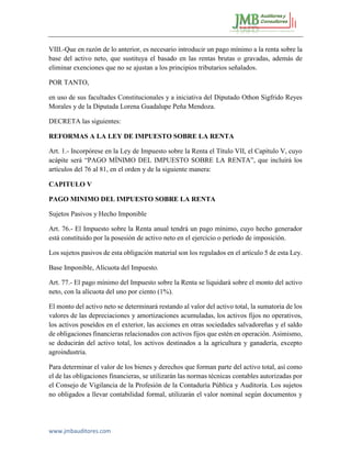 Reformas a la Ley de Impuesto sobre la Renta | PDF