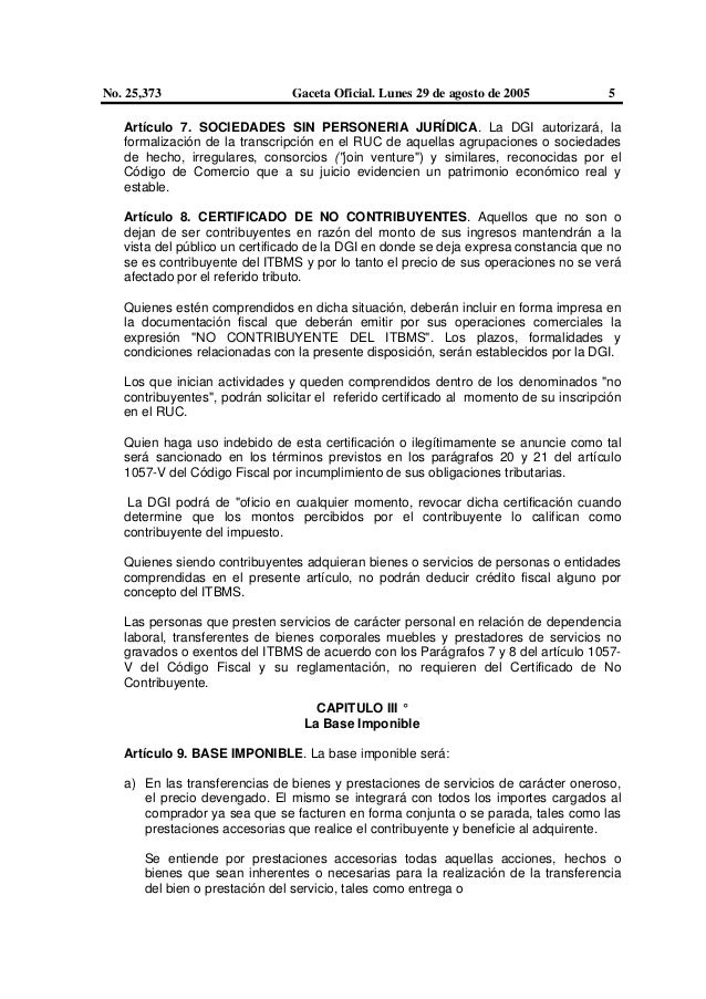 Decreto 84 itbms