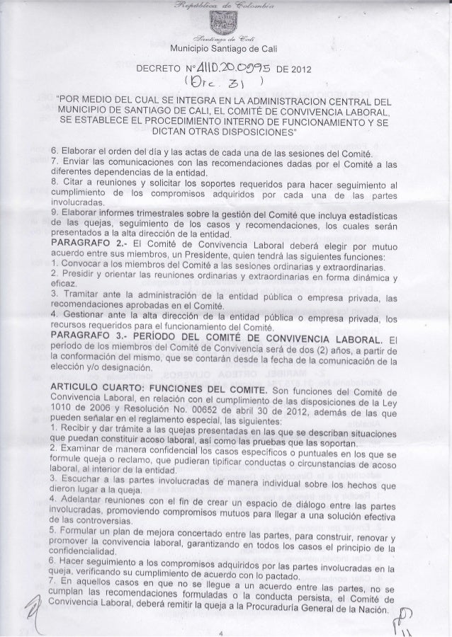 Decreto comite de convivencia