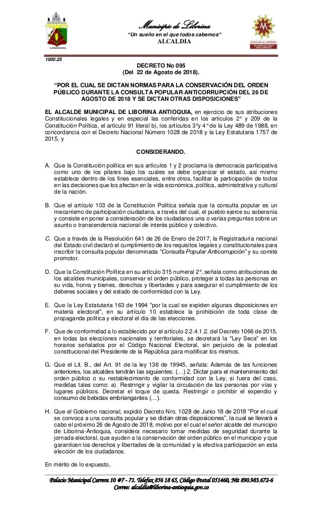 Decreto Consulta Electoral 26 Agosto