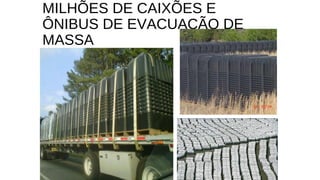 MILHÕES DE CAIXÕES E
ÔNIBUS DE EVACUAÇÃO DE
MASSA
 