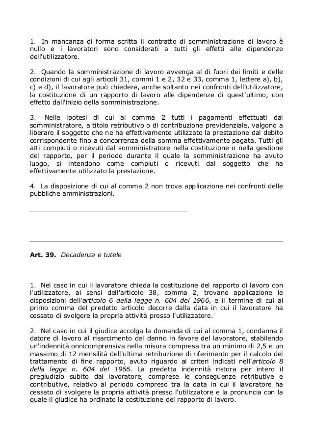 Decreto Legislativo n. 81/2015