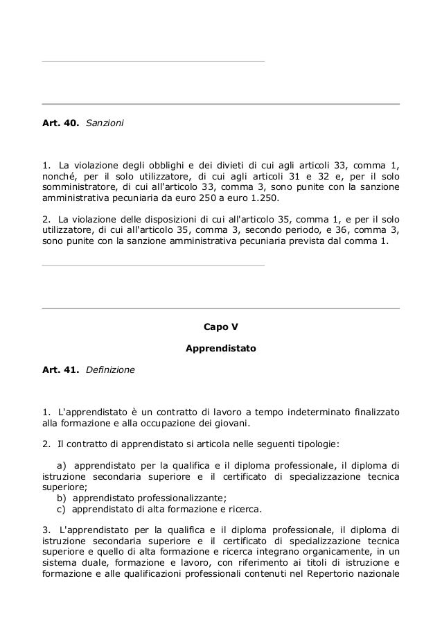 Decreto Legislativo n. 81/2015
