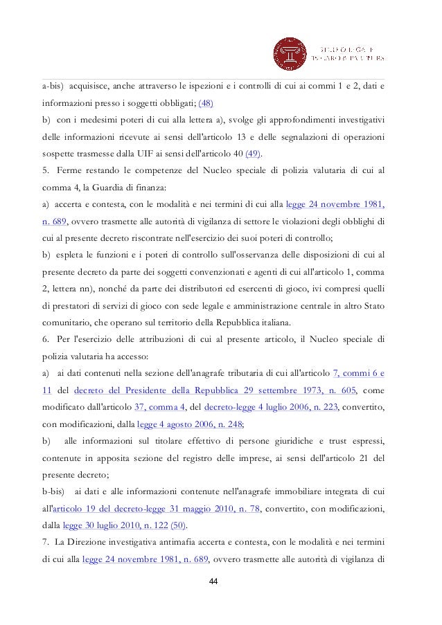 Decreto legislativo 231 del 2007 integrato