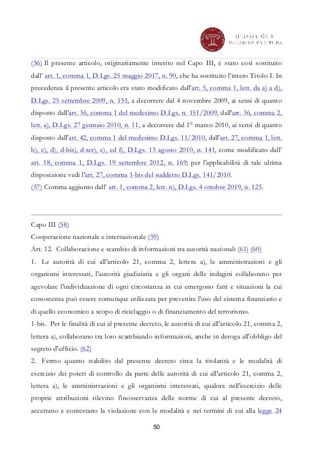 Decreto legislativo 231 del 2007 integrato