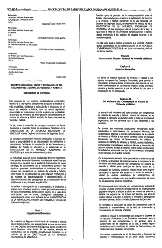 Decreto Ley del Régimen Prestacional de Habitat y Vivienda.