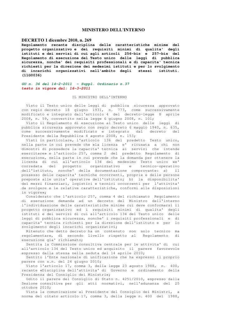 Obblighi ed adempimenti delle guardie giurate Obblighi ed adempimenti delle guardie giurate