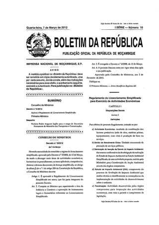 Decreto n  5.2012 regulamento do licenciamento