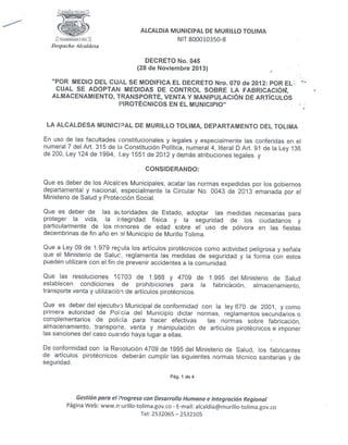 Decreto n°  045 de  2013