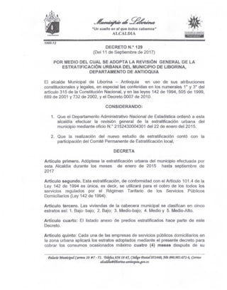 Decreto nº 129 estratificación u (del 11 de septiembre de 2017) 2280