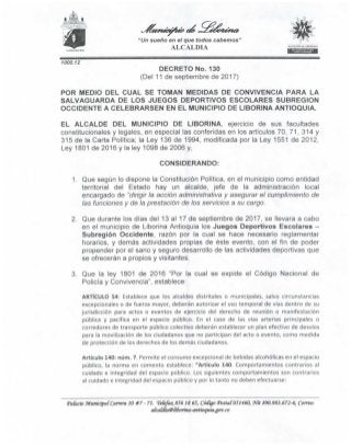 Decreto nº 130 (del 11 de septiembre de 2017) 2075
