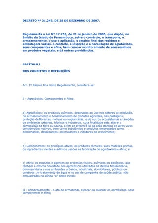 Decreto+nº+31.246,+de+28+de+dezembro+de+2007.regulamento+lei+agrotoxicos