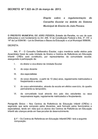 Decreto nº 7.823 de 21 de março de  2013