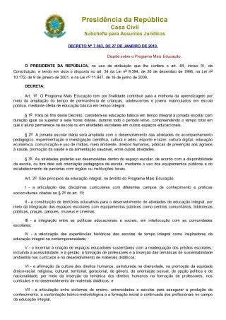 Decreto Nº 7.083 / 2010