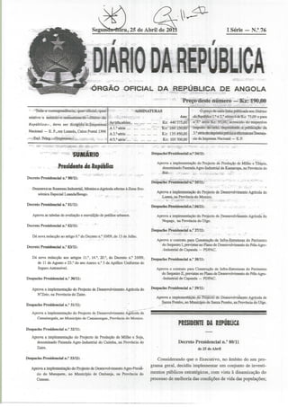 Decreto presidencial 81 11 aprova tabelas de avaliação e reavaliaçao de predios urbanos