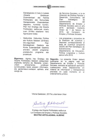 Decreto prorrogando 2016