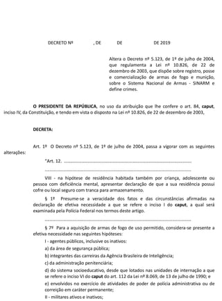 Decreto que facilita posse de arma no brasil