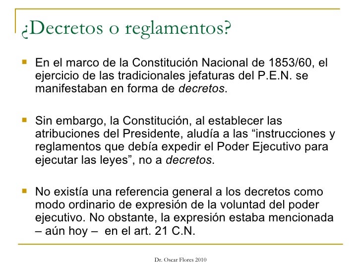 Decretos del Poder Ejecutivo 2010