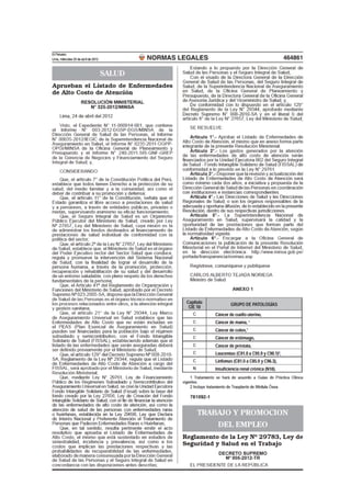 Decreto supremo nº 005 2012-tr - reglamento de la ley de seguridad y salud en el trbaajo - 2012
