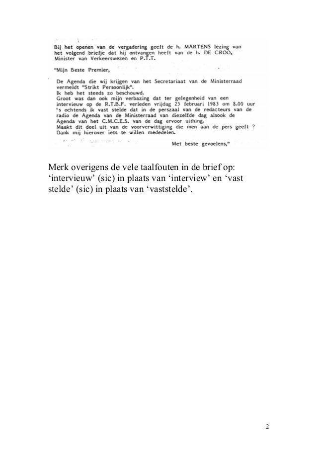 De Croo schrijft boze brief naar Martens (met taalfouten)