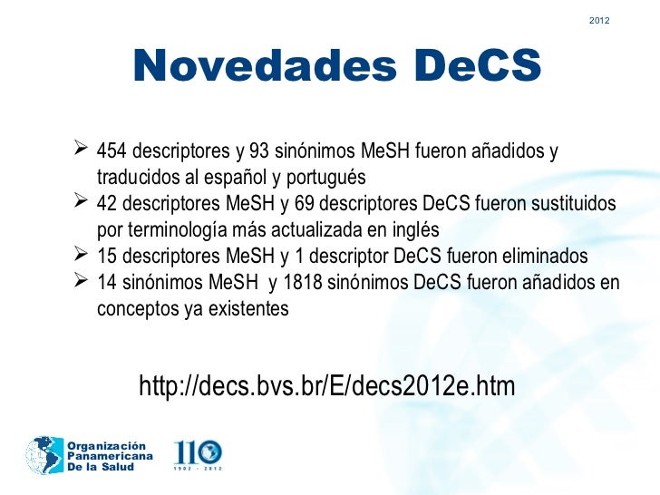 Decs, Descriptores en Ciencias de la