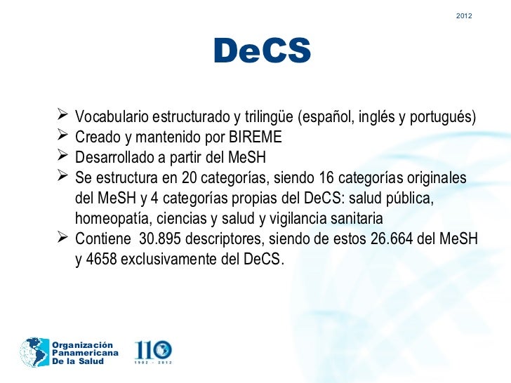 Decs, Descriptores en Ciencias de la