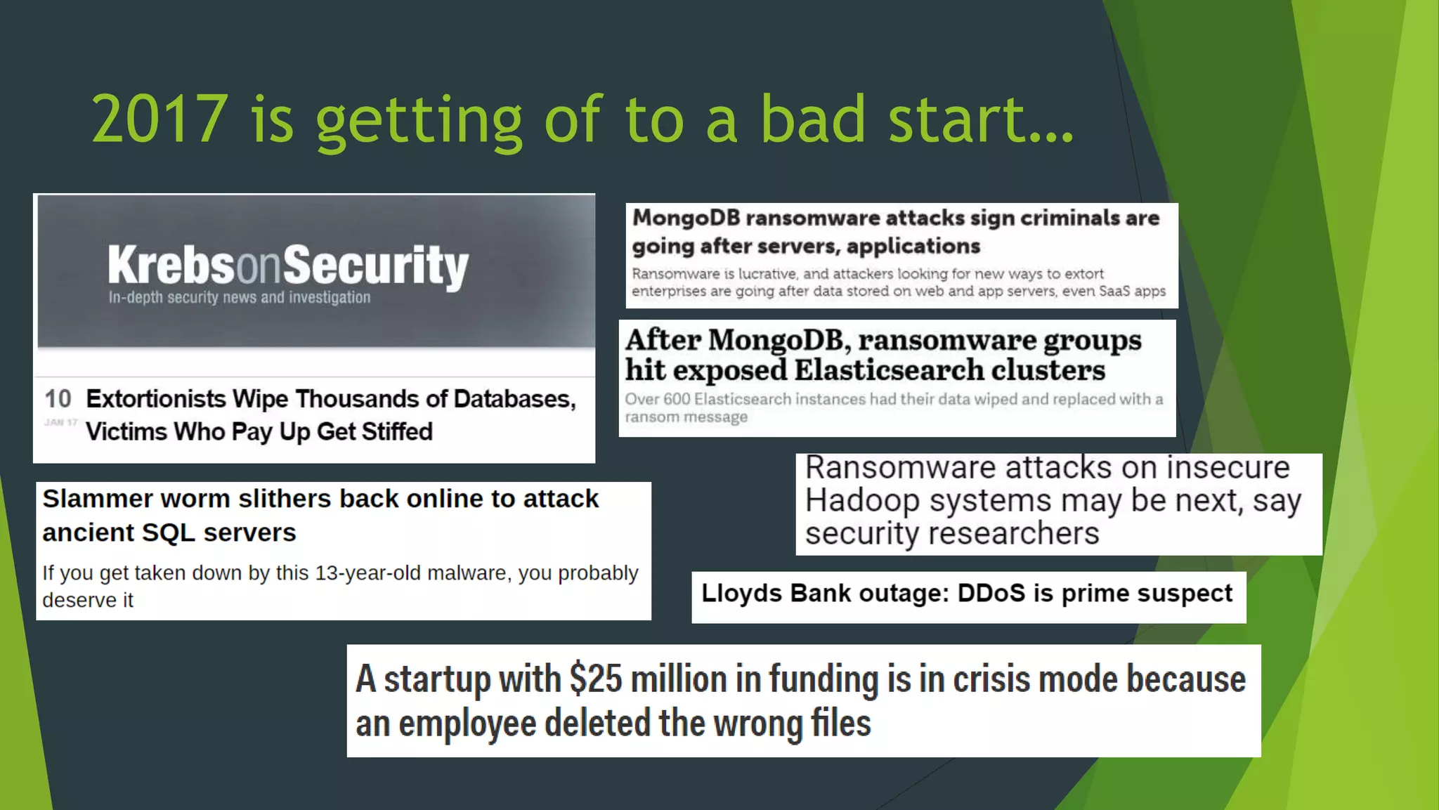 2017 is getting of to a bad start…
3
 