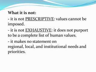 Decs values framework