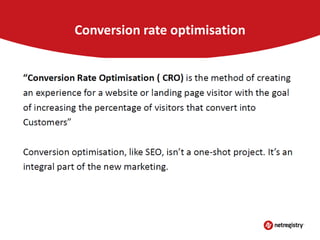 Conversion rate optimisation

 