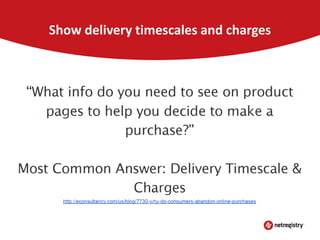 Show delivery timescales and charges

 
