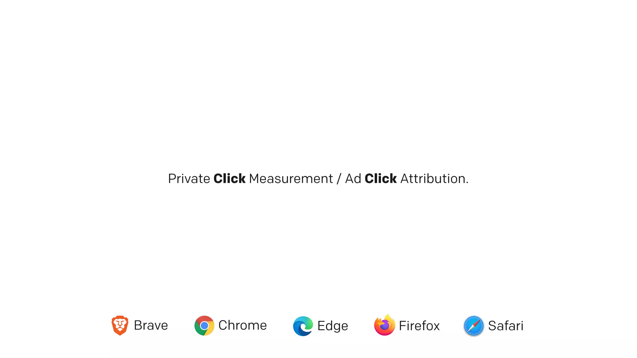 Private Click Measurement / Ad Click Attribution.
Brave Chrome Edge Firefox Safari
 