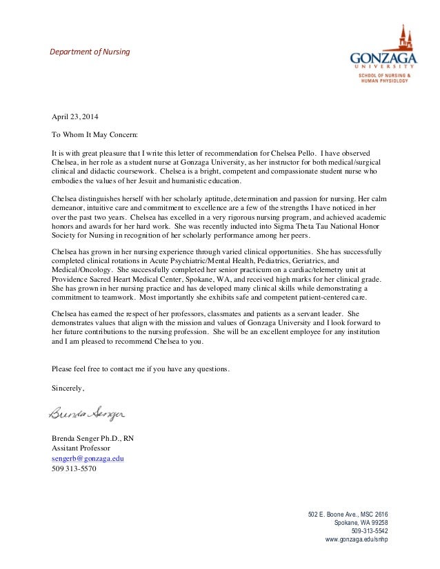 letter of recommendation gonzaga letter of recommendation